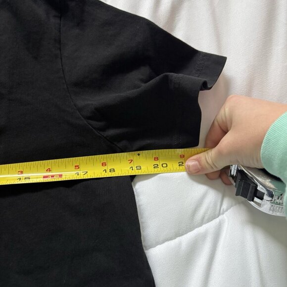 Vintage 90s Y2K Baby Tee T-shirt 2000s Floral Black Womens Small 100% Cotton - Picture 4 of 7